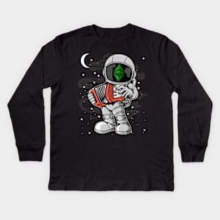 Astronaut Accordion Ethereum Classic ETH Coin To The Moon Crypto Token Cryptocurrency Blockchain Wallet Birthday Gift For Men Women Kids Kids Long Sleeve T-Shirt